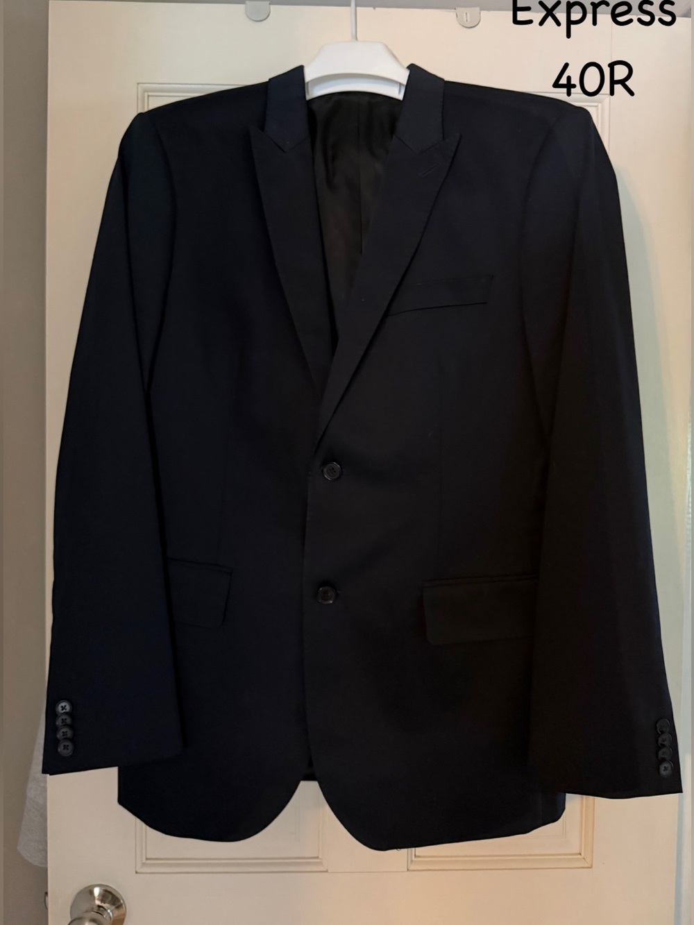Express Men's Black Two-Button Suit Jacket